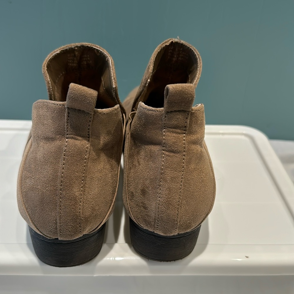 Brown Suede Booties Size 8.5